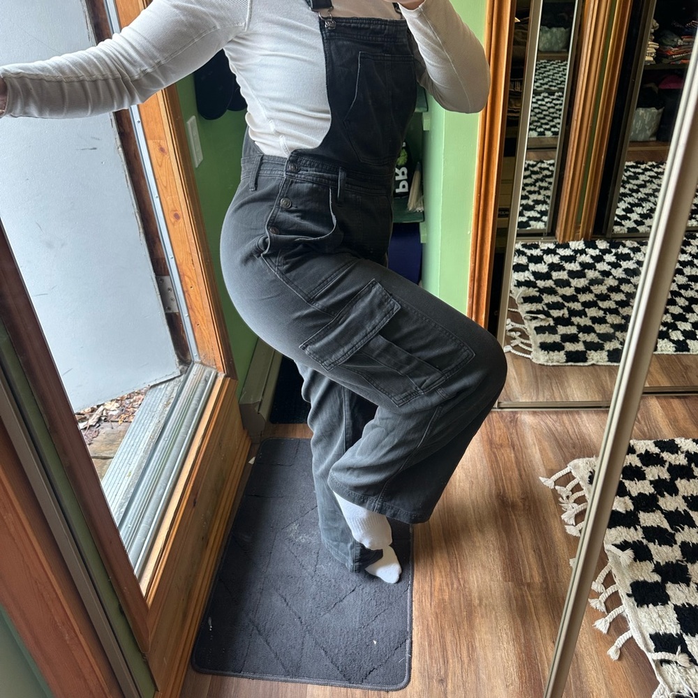 Aerie Women's Black/ Grey Overalls - Picture 5 of 9